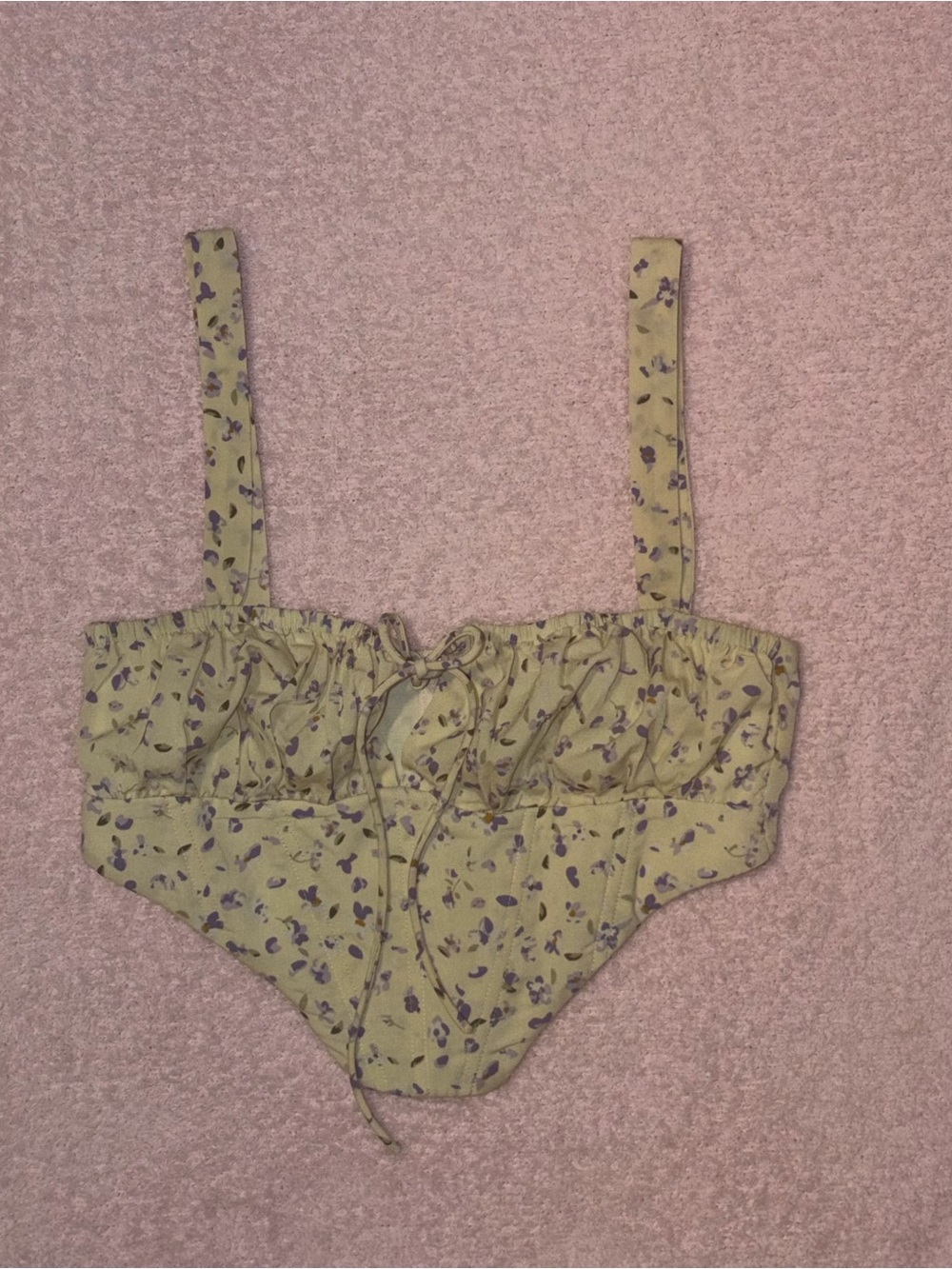 princess polly light yellow crop top size 4